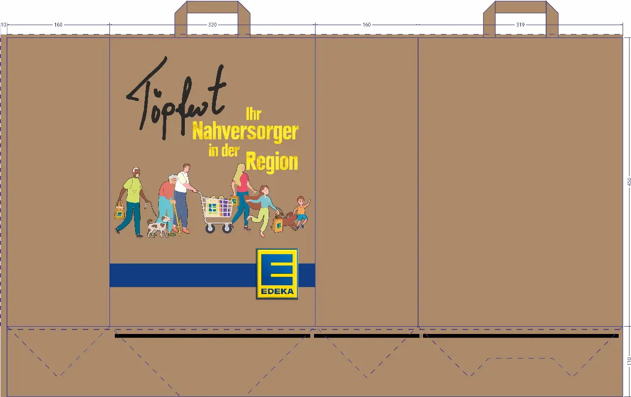 Edeka Töpfert Papiertragetasche Vorher