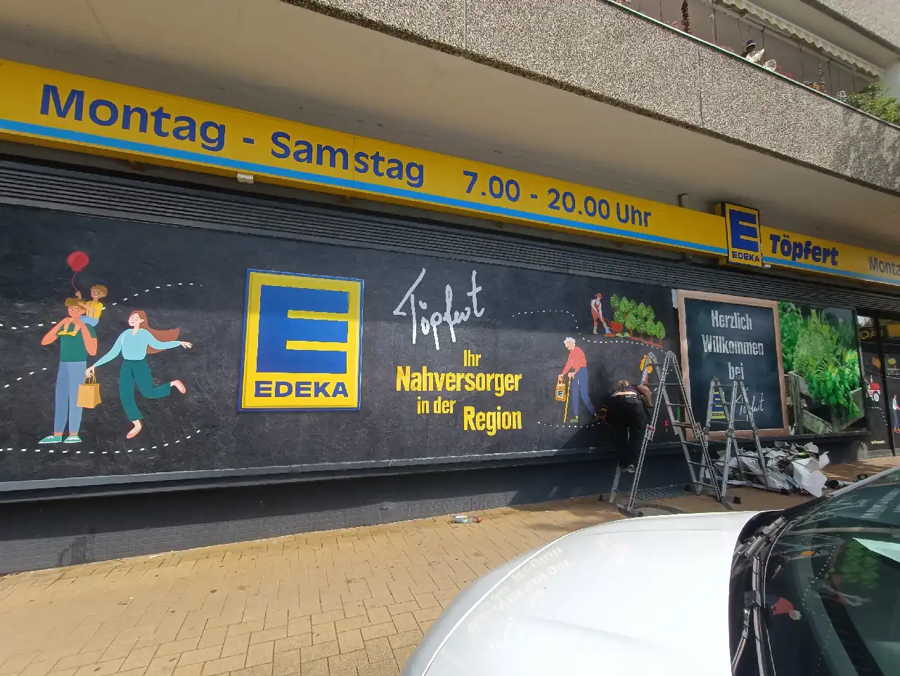 Edeka Töpfert Schaufenster 2 Nachher