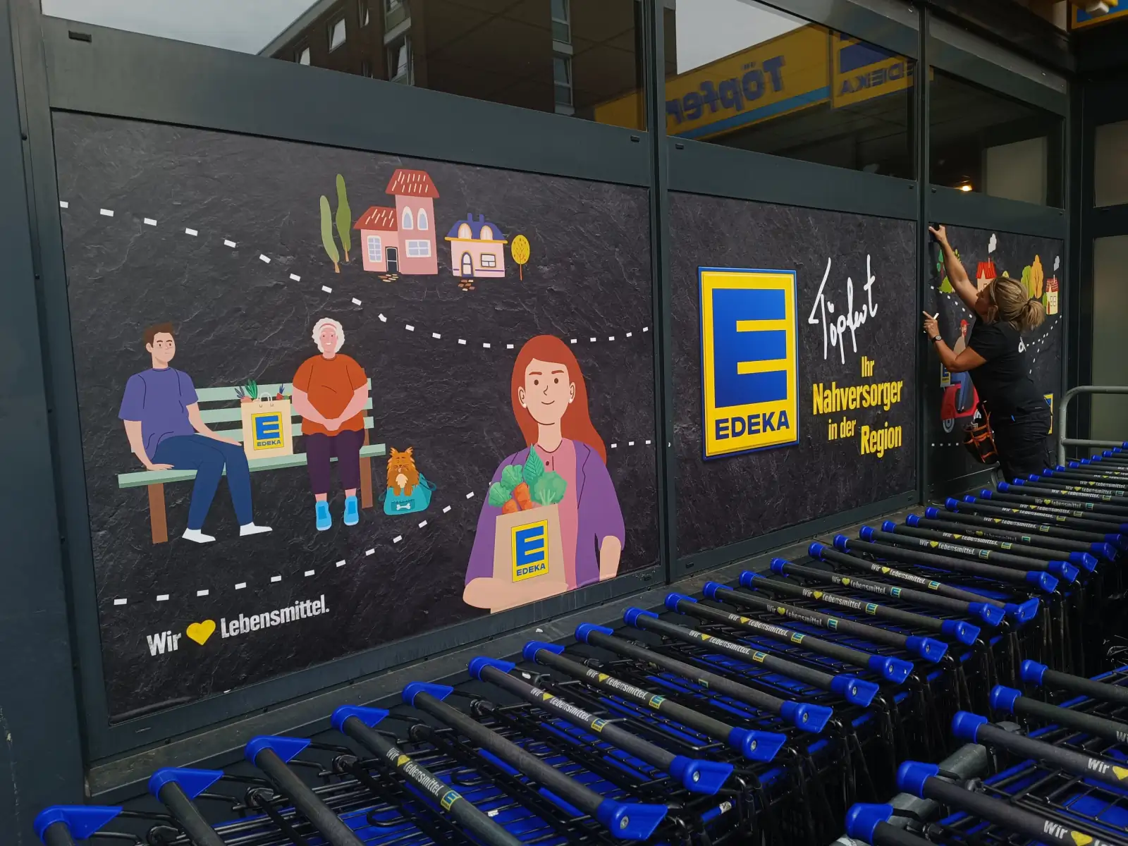 Edeka Töpfert Schaufenster Nachher